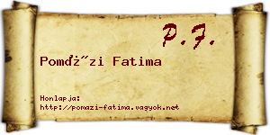 Pomázi Fatima névjegykártya